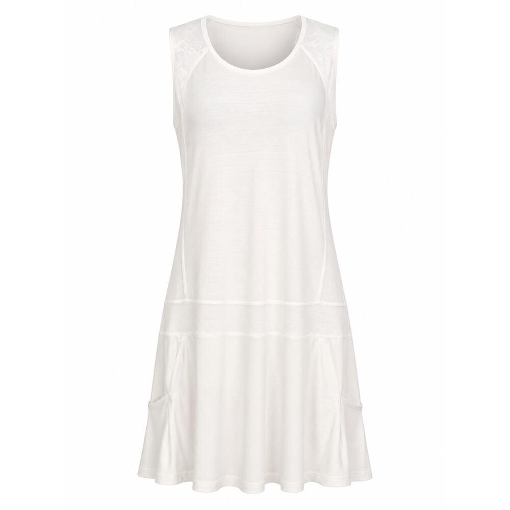 Athleta White Sleeveless Cover Up/Tenkis Dress Racerback Light Beach Resort XL